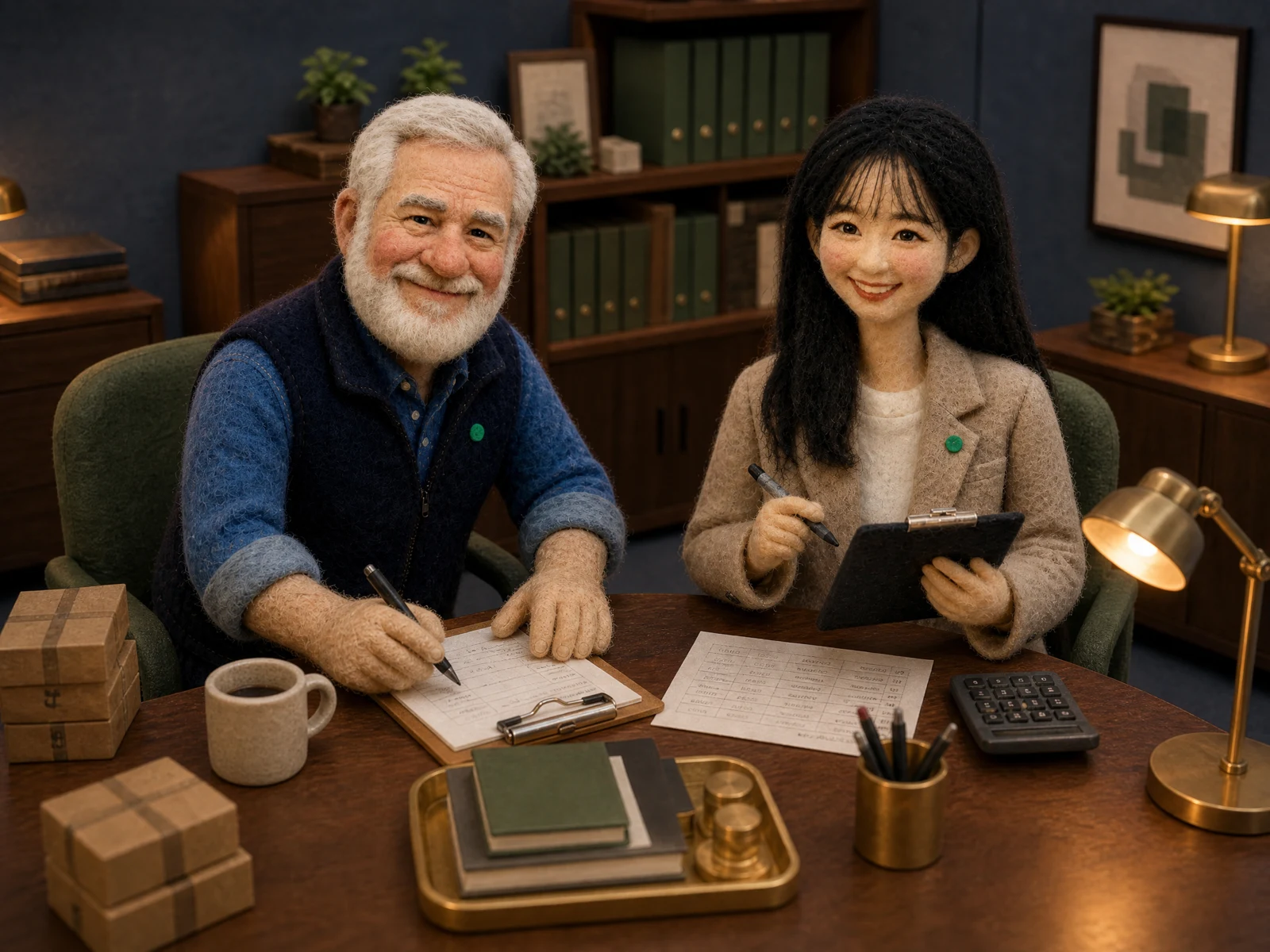 Bjorn, Anika working in the Orders office