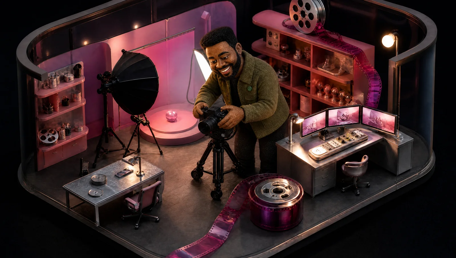 Chidi at work in Studio